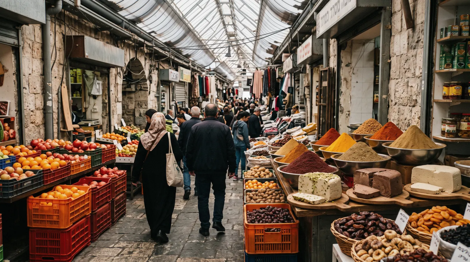 Spice and halva stalls in Mahane Yehuda, on Jerusalem tours