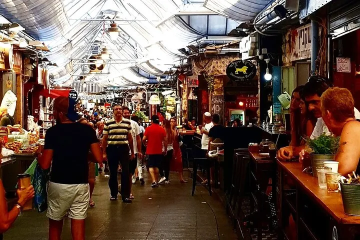 Bakery counters with rugelach in Mahane Yehuda market on a private Jerusalem market tour