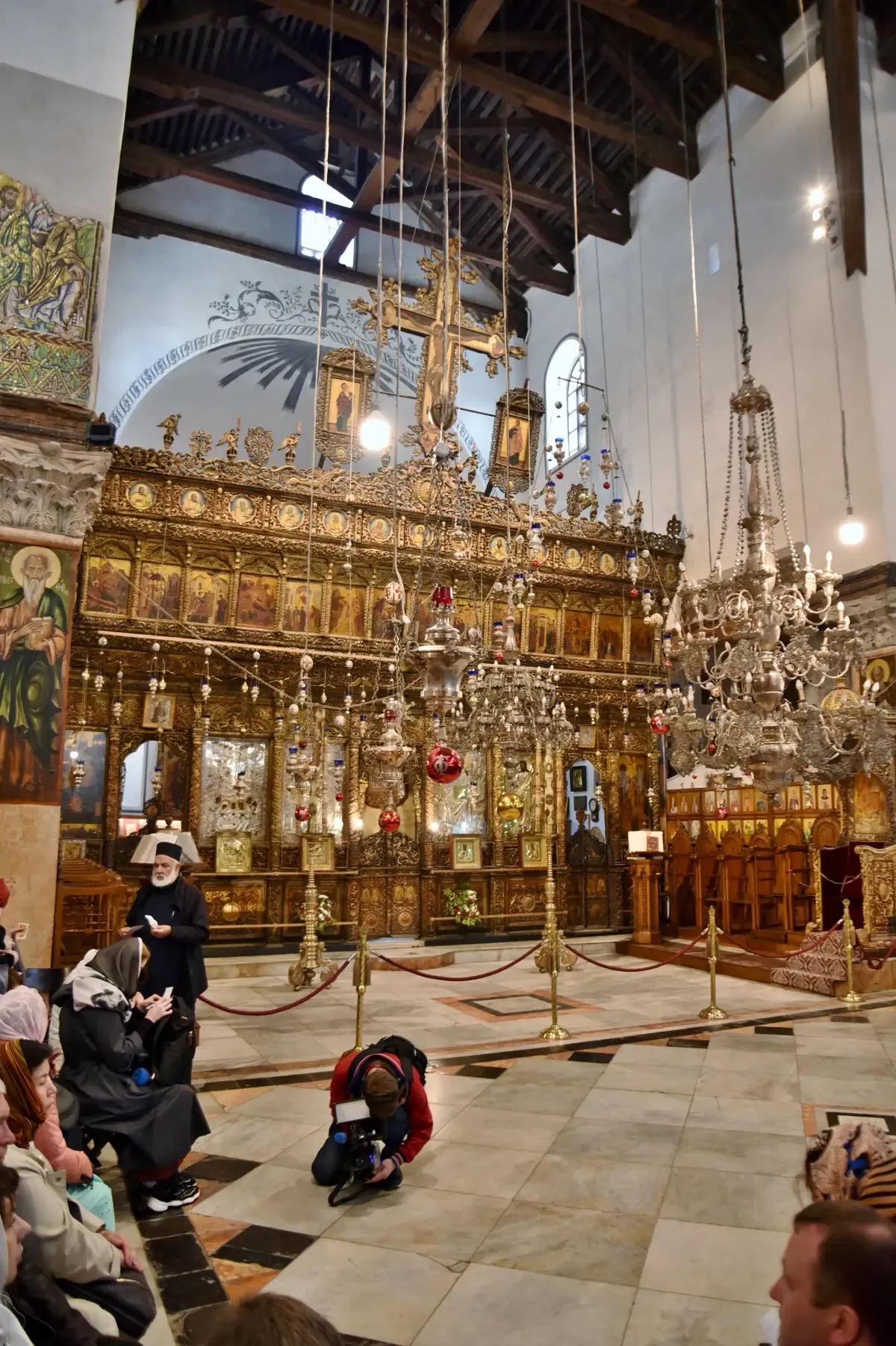 The nave and iconostasis of the Church of the Nativity in Bethlehem, bethlehem tour from jerusalem